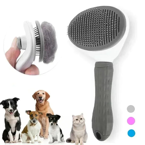 For Dogs Cats Grooming Tools Pets Dematting Comb Dogs Accessories Pet Dog Brush Cat Comb Self Cleaning Pet Hair Remover Brush